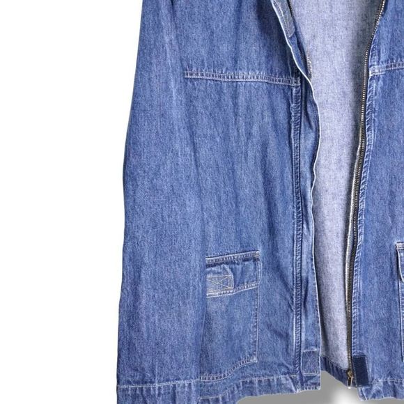 Vintage Bill Blass Women's Jean Jacket Hoodie Front Zip Pockets LS Size 1X - Picture 12 of 12